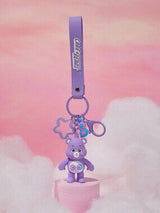 Care Bears 3D Cartoon Bear Keychain Cute Purple Bag Pendant Charm