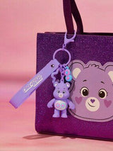 Care Bears 3D Cartoon Bear Keychain Cute Purple Bag Pendant Charm