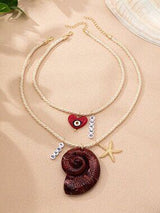 🐚 Boho Starfish Necklace Set Beach Vacation Layered Jewelry