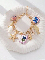 🐚⭐ Handmade Summer Beach Starfish & Shell Charm Bracelet