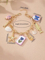 🐚⭐ Handmade Summer Beach Starfish & Shell Charm Bracelet