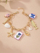 🐚⭐ Handmade Summer Beach Starfish & Shell Charm Bracelet