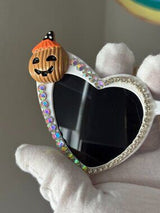 🎃 Rhinestone Pumpkin Halloween Cat Eye Sunglasses Statement Shades