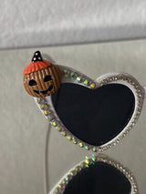 🎃 Rhinestone Pumpkin Halloween Cat Eye Sunglasses Statement Shades