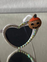 🎃 Rhinestone Pumpkin Halloween Cat Eye Sunglasses Statement Shades