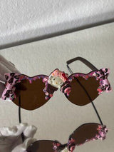 🎀 Kitty Cupcake Heart Sunglasses Pink Dessert Bow Shades