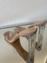 ✨ Public Desire Clear Block Heel Mule Sandals UK6 US8