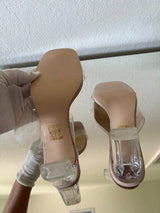 ✨ Public Desire Clear Block Heel Mule Sandals UK6 US8