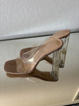 ✨ Public Desire Clear Block Heel Mule Sandals UK6 US8