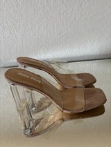 ✨ Public Desire Clear Block Heel Mule Sandals UK6 US8