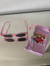🌈 Cute Care Bears sunglasses with matching pink drawstring pouch 💕