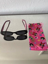 Powerpuff Girls Style Sunglasses w/ Pink Pouch 🖤💗🕶️✨