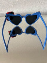 💙 Christmas Heart Sunglasses Blue Holiday Party Glasses 🎄