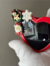 ❤️ Christmas Heart Sunglasses Red Holiday Party Glasses 🎄