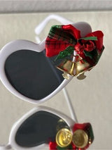 🤍 Christmas Heart Sunglasses White Holiday Party Glasses 🎄