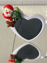 🤍 Christmas Heart Sunglasses White Holiday Party Glasses 🎄