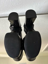 🖤 New Black Snake Print Bow Platform Heels US 8.5/9 EU 39