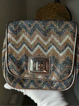 Sparkly Chevron Mini Crossbody Bag Chain Strap
