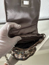 Sparkly Chevron Mini Crossbody Bag Chain Strap