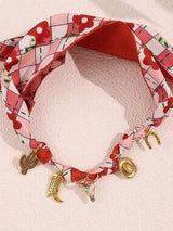 2pc Western Bandana Scarf Charm Necklace Cowgirl Boot Cactus