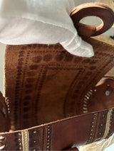 🤎 Vintage Boho Tooled Leather Fringe Crossbody Purse – Handmade in Mexico