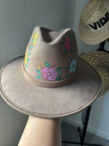 🌸 La Sierra Authentic Mexican Hand-Painted Western Hat Size M
