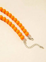 🎃 Halloween Orange Beaded Eyeball Ghost Pumpkin Charm Necklace