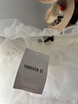 NWT Forever 21 Vanilla Tulle Ruffle Tube Top Size M