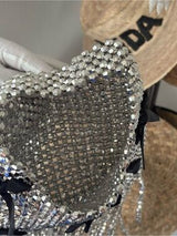NWT Shimmering Silver Beaded Bag with Black Bows & Fringe 🥈🖤