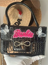 Barbie Croc PU Shoulder Bag 💖 Bow Tote Mini Messenger ✨
