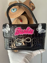 Barbie Croc PU Shoulder Bag 💖 Bow Tote Mini Messenger ✨