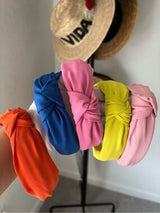 Set of 5 Knotted Headbands Neon Pink Blue Orange Yellow Fashion Hair Bands