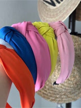 Set of 5 Knotted Headbands Neon Pink Blue Orange Yellow Fashion Hair Bands
