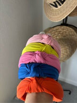 Set of 5 Knotted Headbands Neon Pink Blue Orange Yellow Fashion Hair Bands