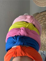 Set of 5 Knotted Headbands Neon Pink Blue Orange Yellow Fashion Hair Bands