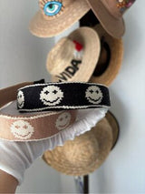 😊✨ 2 Smiley Face Knit Headbands Set Black Pink Cute Y2K Preppy NWT