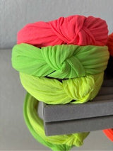 🌈✨ Neon Knot Headbands Set Bright Pink Orange Green Purple NWT Cute Fun