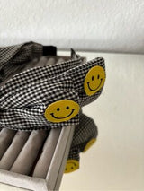 ✨ Smiley Face Gingham Knotted Headband Black & White New 😊