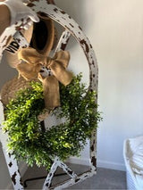 🏡 Rustic Farmhouse Arched Window Frame Wall Decor w/ Greenery Wreath Large