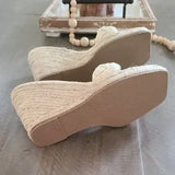🌴🤎 Braided Espadrille Wedge Slide Sandals – Apricot | Women's US Size 8
