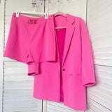 💗 NWT Pink Blazer & O-Ring Shorts Set – Size XL Chic Elegant Suit