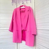 💗 NWT Pink Blazer & O-Ring Shorts Set – Size XL Chic Elegant Suit
