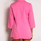 💗 NWT Pink Blazer & O-Ring Shorts Set – Size XL Chic Elegant Suit
