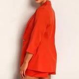 🧡 NWT Neon Orange Blazer & Shorts Set – Size XL Bold Elegant Suit