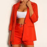 🧡 NWT Neon Orange Blazer & Shorts Set – Size XL Bold Elegant Suit