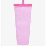 🎀💖 Barbie Pink Pyramid Acrylic Travel Cup w/ Lid & Reusable Straw 💖🎀