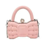 👑 Princess Pink Mini Crossbody Bag Thick Chain Designer Handbag ✨ Pearl Detail