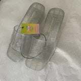 Barbie Glitter Jelly Block Heels ✨ Clear Platform Size 8 US 💖
