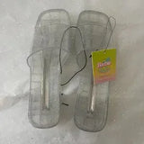 Barbie Glitter Jelly Block Heels ✨ Clear Platform Size 8 US 💖