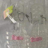 💕 Barbie Clear Jelly Sandals Size 8 Strappy Caged Summer Shoes
